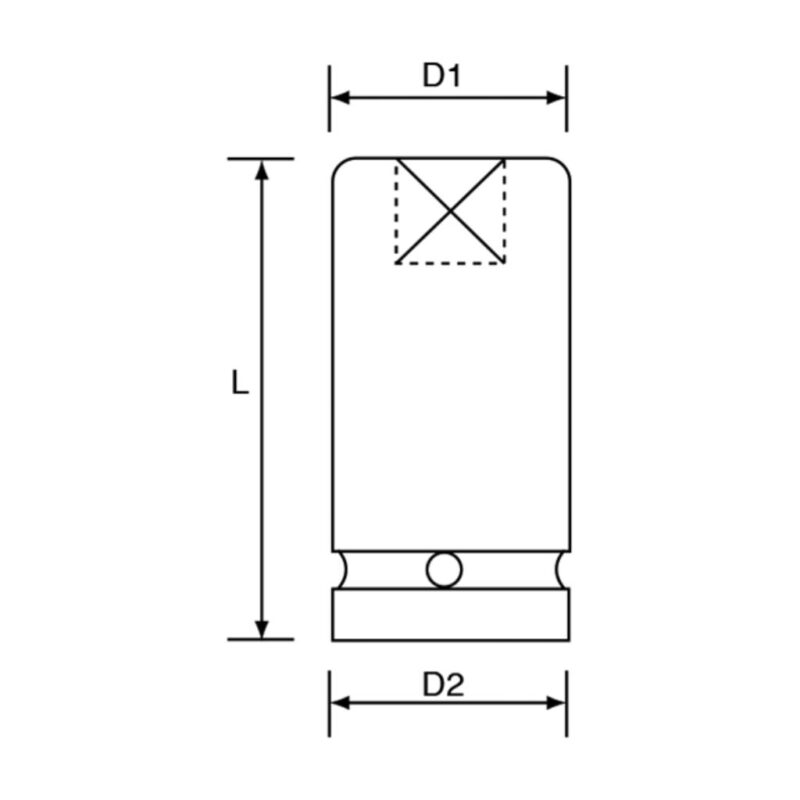 Railway Socket 1" Drive Female Square Long Impact Socket
